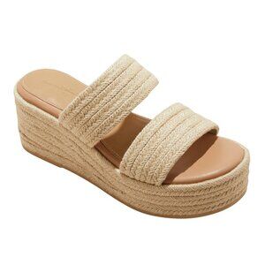 NWT Universal Thread Kayli Jute Two Band Wedge Heels 93320357 Tan Brown 8M